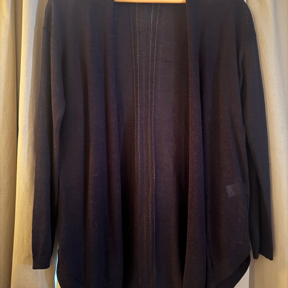 Talbots Navy Open Front Cardigan EUC